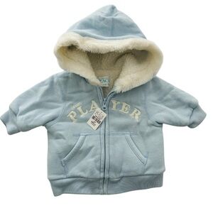 NWT Baby Hoodie Jacket with Faux Fur Lining. Size 3-6 Months.